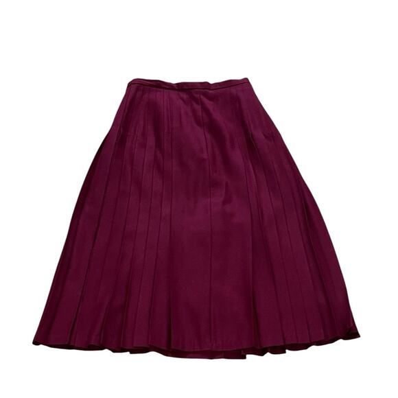 Lairds Of Scotland Vintage Wool Pleated Cranberry Skirt Women's Size Medium - Picture 13 of 13